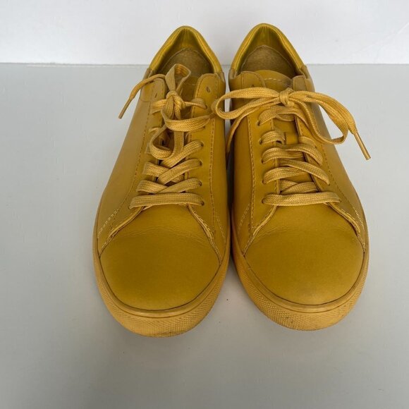 CLAE Bradley Sneaker Yellow Leather Lace Up Womens 7 - Picture 6 of 8